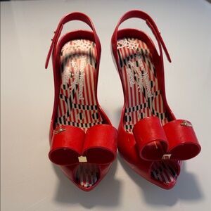 Vivienne Westwood / Melissa Colab Red Bow Slingback Heels